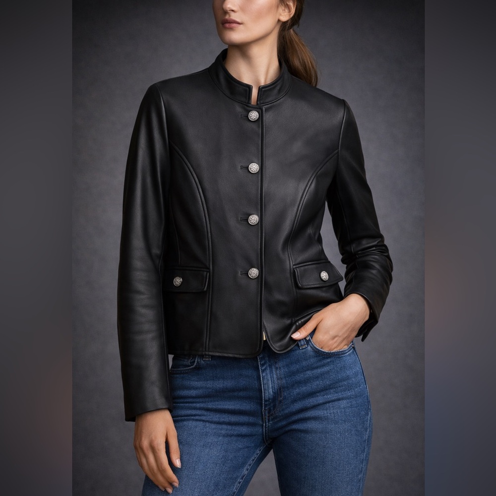 Sophisticated Black Lambskin leather jacket